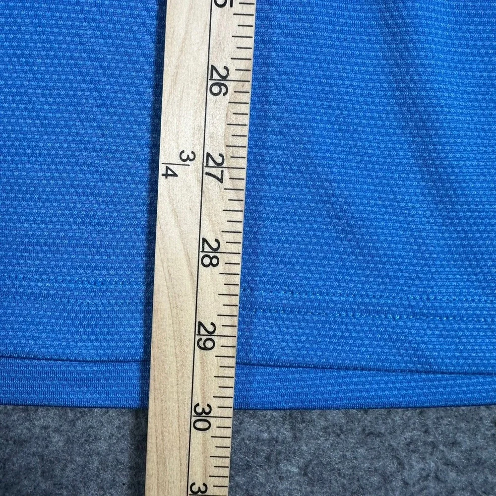 Greg Norman Mens Play Dry‎ Blue Micro Texture Golf Polo Shirt Large Embroidered